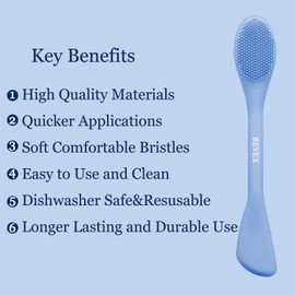 REVEX Pore Cleaning Brush,Face Scrubber,Exfoliating Pore Scrubber,Silicone Face Mask Applicator,Mask Applicator Tool for Facial Mud,Face Brush for Women Men. (Sky Blue+Gray)
