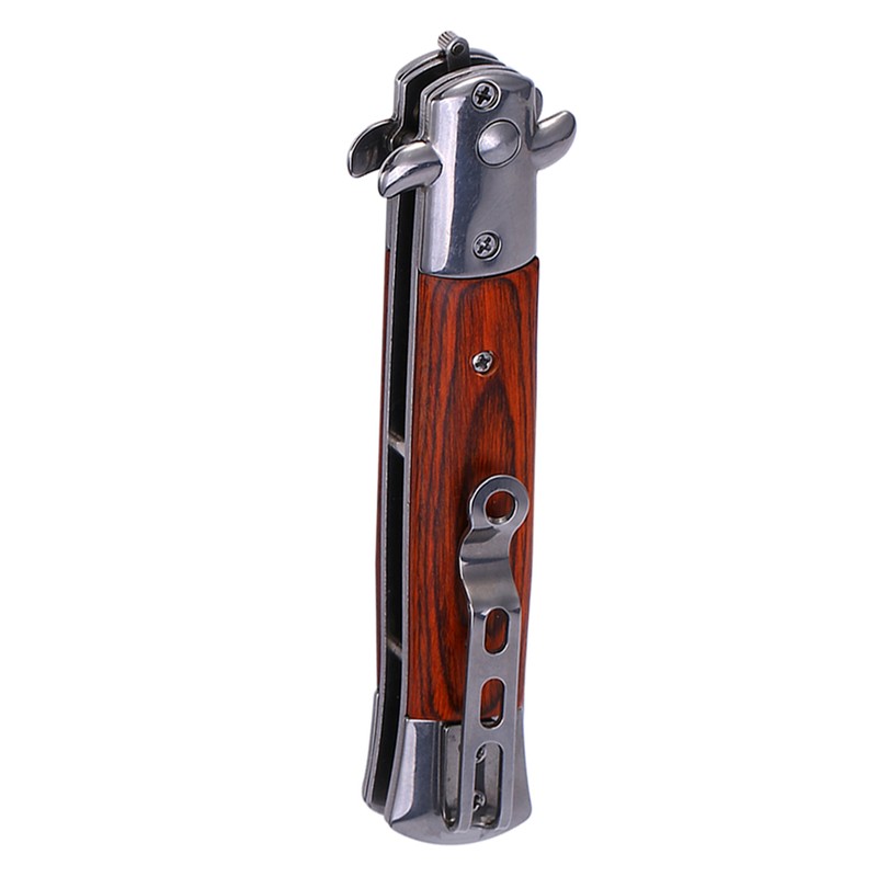 Switchblade Spring Folding Knife Push Button Pocket Comb Oil Hair