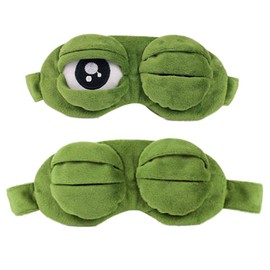Binnan Eye Mask Sleep Cartoon Creative Eye Cover Soft 3D Travel Sleeping Mask with Elastic Band, Green