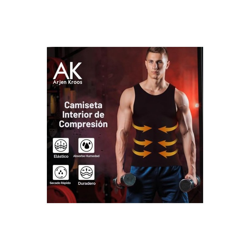 Arjen Kroos Mens Tank Top Shapewear Adelgazamiento Body Shaper Chaleco