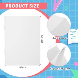 Ctosree 100 Pcs White Blank Book for Kids, 4 x 5.5 Inch Mini Notebooks to Write Stories Unlined Sketchbooks Bulk Small Notepads Journals for Drawing Writing