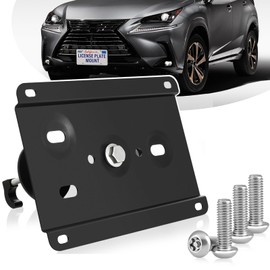 No Drill Tow Hook License Plate Mount Relocator Bracket Kit with Anti-Theft Security Compatible with 2015-up Lexus NX RX, 2019-up UX, Especially The F-Sport Models,License Plate Mounting Bracket