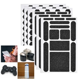 Hasefam 5 Pack Phone Grip Tape, Finger Grip Stickers Decal Clear Non Slip Kit Adhesive Traction for Cell Phone Cases Mouse Laptop Tablet Tools (5Black)