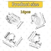16 Pcs Flat Back Tray Earring Clips with Silicon Pads
