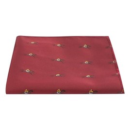 Burgundy Red Embroidered Horse and Jockey Pocket Square, Handkerchief