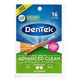 DenTek Easy Brush Limpiadores interdentales, menta, 16 unidades, paquete de 10