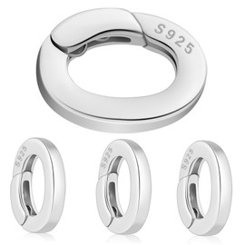 Gadpiparty 4Pcs Oval Jewelry Clasp Secure Spring Gate Rings for Necklace Shortening and Layering Stylish Carabiner Fasteners for Womens Jewelry Making