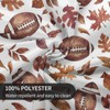 JEFERSO Fall Tablecloth Round 70×70 Inch, Orange Football Maple Leaves