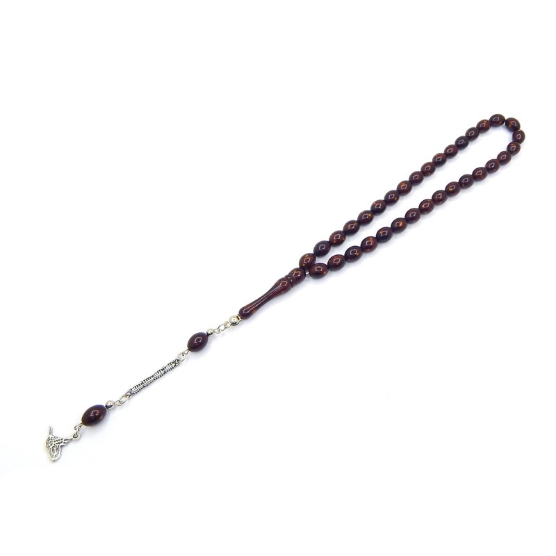 Prayer Beads Tesbih Tasbih Tespih Misbaha Subha 33, Brown Oval