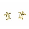 14K solid yellow gold Hawaiian honu sea turtle stud post