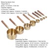 8Pcs Stainless Steel Gold Measuring Cups, Wood Measuring Cups Measuring