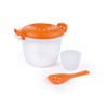 Excelsa Quick Cook Reiskocher Mikrowelle, Polypropylen, Weiß mit Details Orange