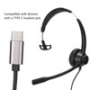 Telephone Headset Monaural Customer Service Headphones with Mic for Call