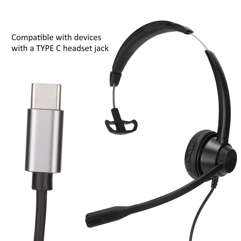 Telephone Headset Monaural Customer Service Headphones with Mic for Call