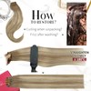 Moresoo Clip in Hair Extensions Real Human Hair Ombre Hair