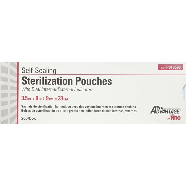 Self-Seal Sterilization Pouches By Medical Action, 3-1/2 x 9 Inches,