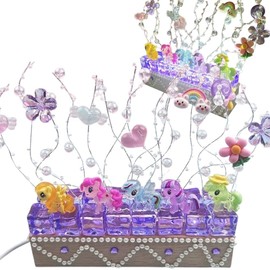 (Summer Vacation Free Research, Children's Craft Kit) Illuminating Fantasy Light Handmade Set, LED Included, Easy & Cute Decorations, Unicorn