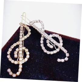 DECHOUS 2pcs Rhinestone Music Note Hair Clips Lightweight Sparkling Barrettes for Thick Hair Elegant Jewelry Accessories for Women for Parties and Festivals