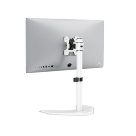 WALI Single Monitor Stand, Free Standing Desk Stand with Mounting Holes 75 to 100, Fully Adjustable Mount Fits One Screen up to 32 inch (MF001-W), White