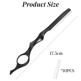 11-Piece Hair Styling Comb with Replacement Stainless Steel Razors for Salon & Home Use (Black)