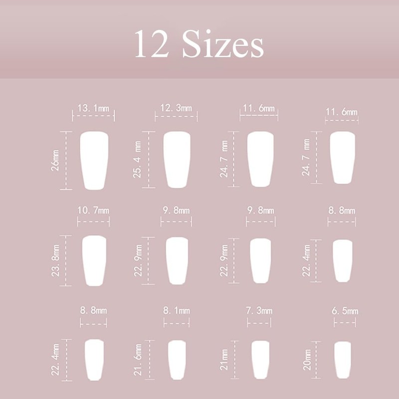 Kaichen Press On Nails - Red Gradient Medium Square Nails