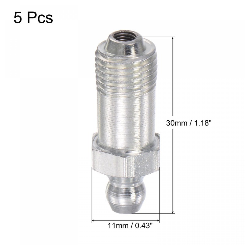 uxcell Steel Straight Grease Fitting M10 x 1mm Thread Hydraulic