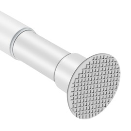 White Shower Curtain Rod 28"-102", Never Rust Anti-Slip Adjustable Tension Curtain Rods No Drilling, Heavy Duty 1" diameter Spring Tension Rod for Bathroom/Closet/Windows/Room Divider