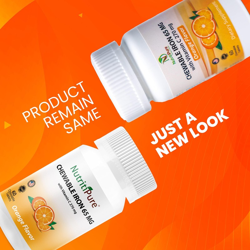 Chewable Iron 65 mg with Vitamin C 270 mg (for