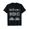 Blueprint Racing car Formula, project front, back, side view T-Shirt
