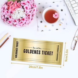 SZSMW 12 voucher scratch cards, golden ticket, voucher yourself, for use at family parties, classrooms, restaurants, birthday parties or other holiday events