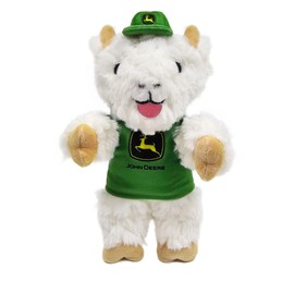 JohnDeere Goat Plush Toy for Dogs and Cats with Squeaker, Wearing a John Deere Jersey! Safe, Fun & Sporty Goat Shaped Dog Chew Toy, Interactive Pet Toy, Plush Teddy Bear for Pets