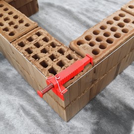 2 Pcs Brick Liner Plumber Tools, Adjustable Brick Laying Tools with Spring Clamp (3.5-4.7 inch Range), Non-Slip Heavy Duty Line Blocks, Masonry String Line Holders for Building Construction