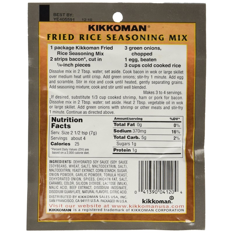 Kikkoman Fried Rice Seasoning Mix, 1-Ounce Pack (Pack of 24)