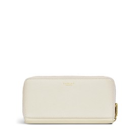 RADLEY London Sail Away Large Zip-Around Matinee Purse for Women, in Chalk Leather with an Applique Sailboat Print,2 Compartments, 12 Card Slots