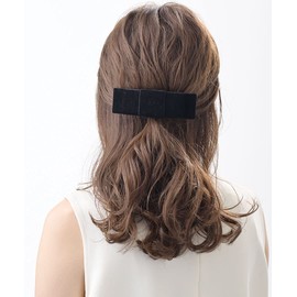 VingTAINE H-210 Velvet Ribbon Simple Office Barrette Hair Accessories, Black