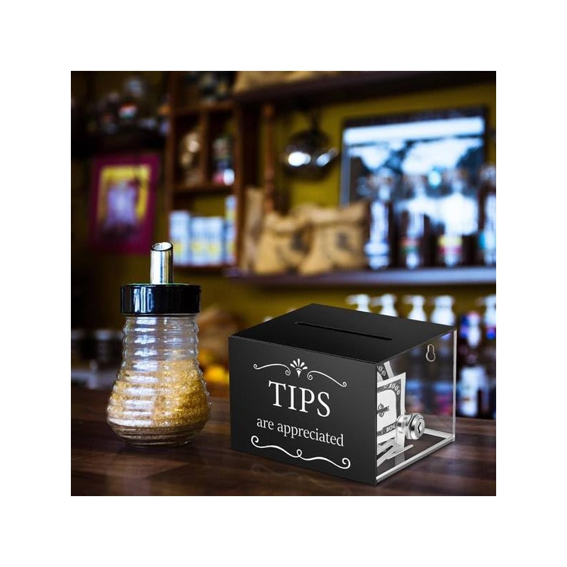 Tip Jars for Money 6 X 4 X 5 Inch