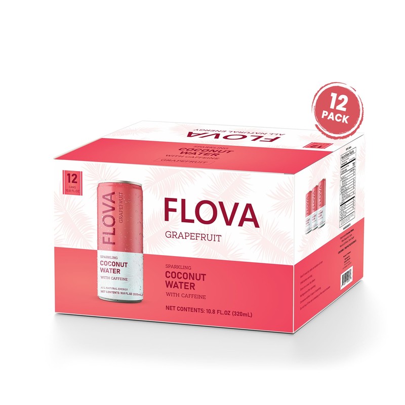 Flova Grapefruit Energy Drink, All Natural, Electrolytes and Minerals from