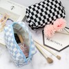 PAZIMIIK Checkered Makeup Bag for Purse Portable Zipper Make Up