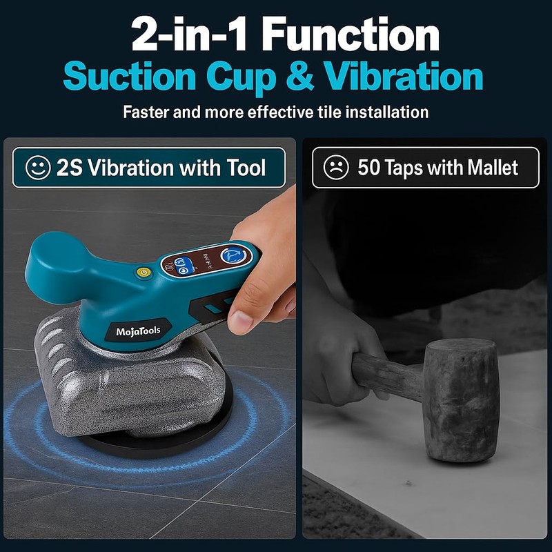 MoJoTools Cordless 2-in-1 Tile Vibration & Leveling Machine – 18,000