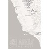 Western Ski Resorts Map 24x36 Poster (White & Gray)