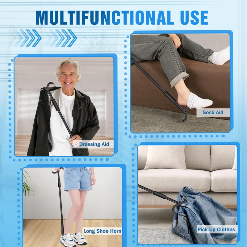 Ansevo 35 Inch Dressing Stick Shoe Horn, Sock Aid for