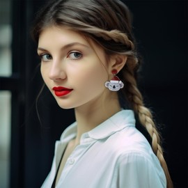 JeanBeau Christmas Cute Koala Dangle Drop Earrings for Women Holiday Earrings Sparkly Acrylic Resin Tree Snowflake Xmas Santa Gingerbread Decoration Christmas Accessories Jewelry Gift