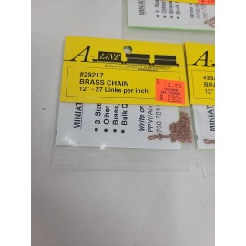 A Line Lot of 3 - HO 1:87 A-Line # 29217 Brass Chain 12'' - 27 Links per inch