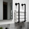 Industrial Pipe Towel Rack for Bathroom Wall Mounted,Towel Holder Black