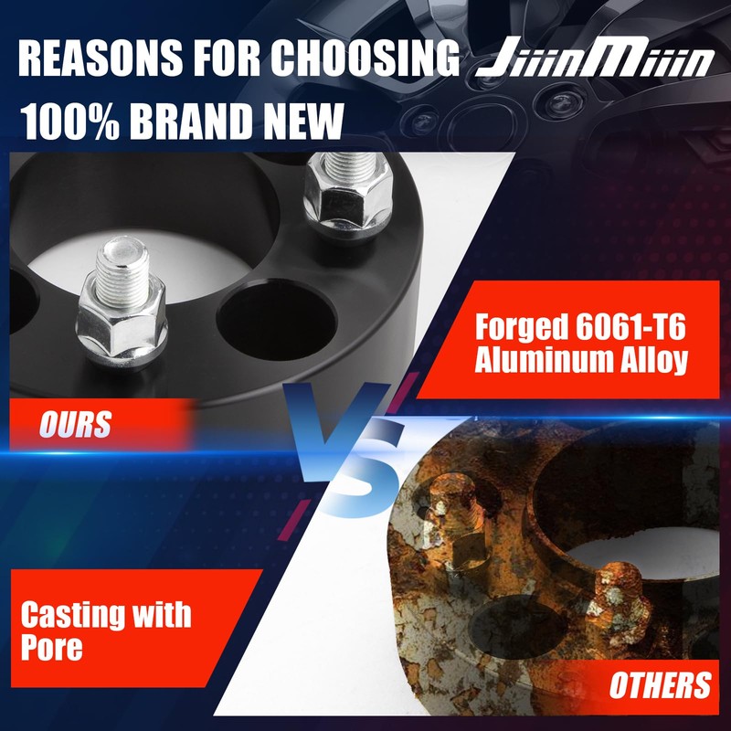 JiiinMiiin 4X4 1.5"(38mm) Golf Cart Wheel Spacers Adapters with Hub