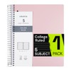 ONAVIA Spiral Notebook for School, 5 Subject, College Ruled Paper,