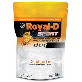 Royal-D Sport Electrolyte Powder - Orange Flavor | Instant Hydration & Energy with Vitamins B & C, Sodium, and Potassium - 6.15 Oz, Pouch (6 Sachets)