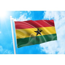 DMSE Ghana Ghanaian National Flag 3X5 Ft Foot 100% Polyester 100D Flag UV Resistant (3' X 5' Ft Foot)