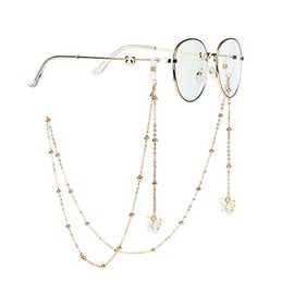 AININI 27.5” Eyeglass Chains Butterfly Bead Mask Lanyard Chains Eyeglass Necklace for Women