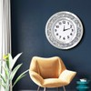 DMDFIRST Crystal Crushed Diamond Mirrored Round Wall Clock 16x16x2 inches